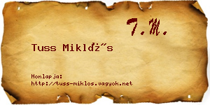 Tuss Miklós névjegykártya